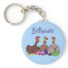 Funny chicken trio knitting cartoon