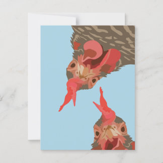 Funny Chicken Upside Down Postcard