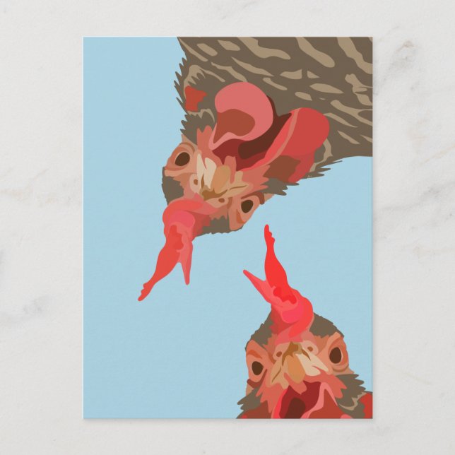 Funny Chicken Upside Down Postcard (Front)