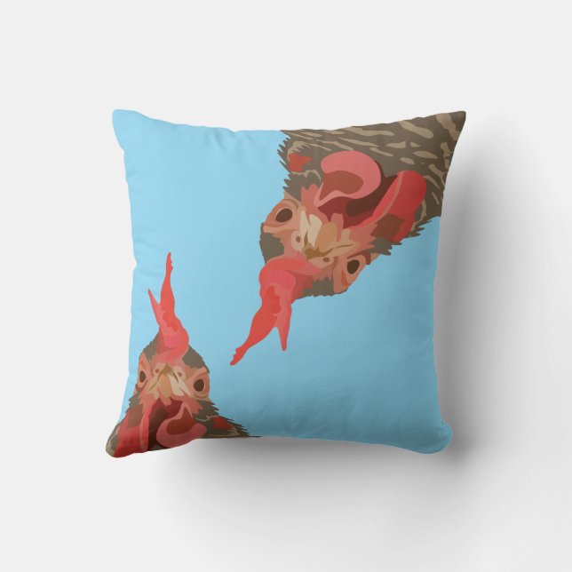 Funny Chicken Upside Down Throw Pillow (Back)