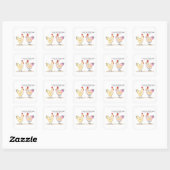 Funny Chicken was an Easter Egg Classic Round Stic Square Sticker (Sheet)