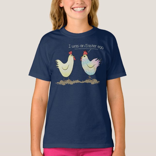 Funny Chicken was an Easter Egg Dark T-Shirt (Front)