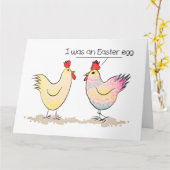 Funny Chicken was an Easter Egg Greeting Card (Yellow Flower)
