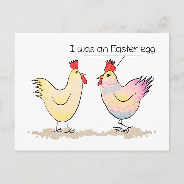 Funny Chicken was an Easter Egg Holiday Postcard (Front)
