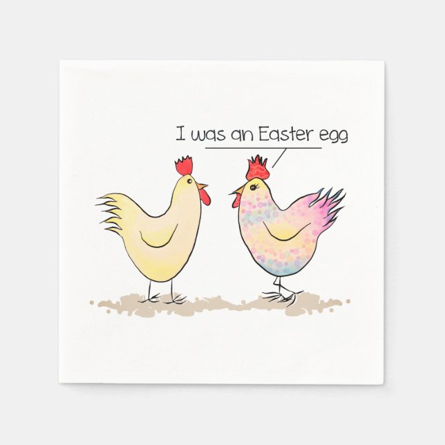 Funny Chicken was an Easter Egg Napkins (Front)