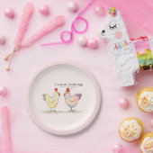 Funny Chicken was an Easter Egg Pink Paper Plates (Party)