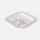 Funny Chicken was an Easter Egg Pink Square Paper Plates (Angled)