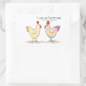 Funny Chicken was an Easter Egg Rectangular Sticker (Bag)