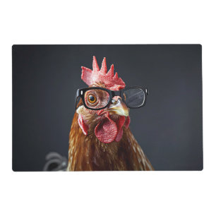 Funny Chicken Wearing Glasses Placemat