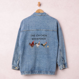 Funny Chicken Whisperer Farm Owner Denim Jacket