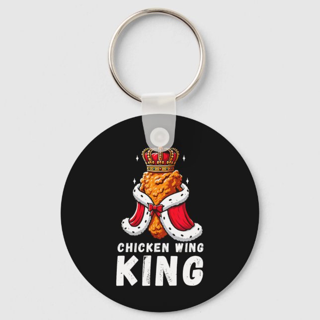 Funny Chicken Wing King Bbq Chicken Wing Graphic 1 Keychain (Front)