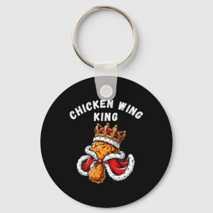 Funny Chicken Wing King Bbq Chicken Wing Graphic  Keychain