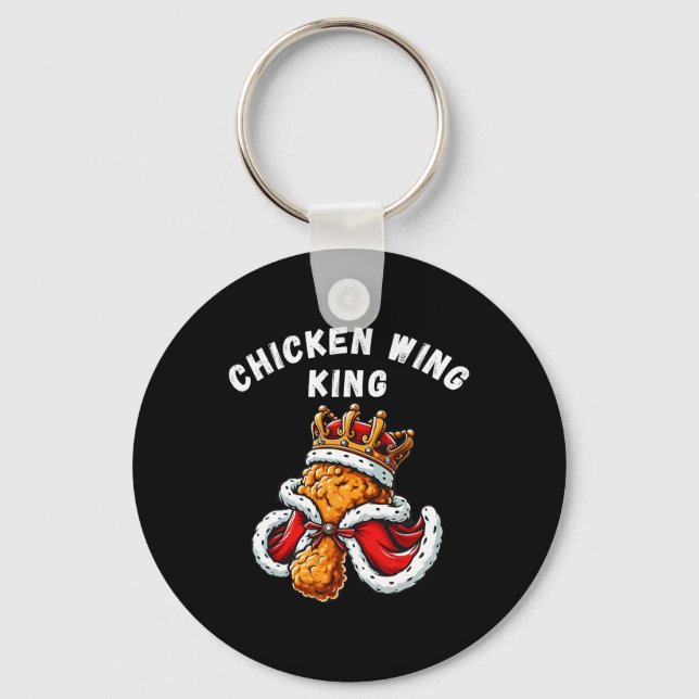 Funny Chicken Wing King Bbq Chicken Wing Graphic  Keychain (Front)