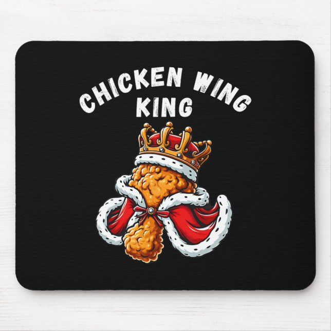 Funny Chicken Wing King Bbq Chicken Wing Graphic  Mouse Pad (Front)
