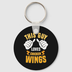Funny Chicken Wings Lover Saying Hot Wing  Keychain