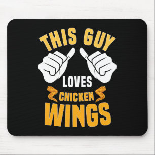 Funny Chicken Wings Lover Saying Hot Wing  Mouse Pad