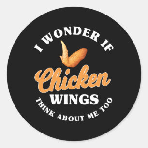 Funny Chicken Wings Saying Hot Wing Fast Food Classic Round Sticker