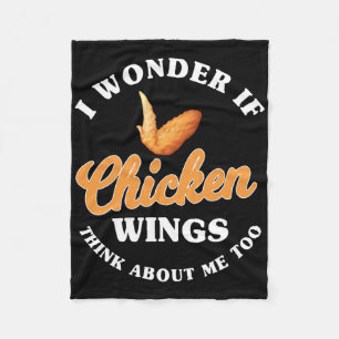 Funny Chicken Wings Saying Hot Wing Fast Food Fleece Blanket