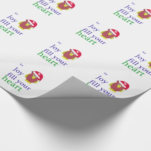 Funny Chicken with Heart Warming Saying Wrapping Paper