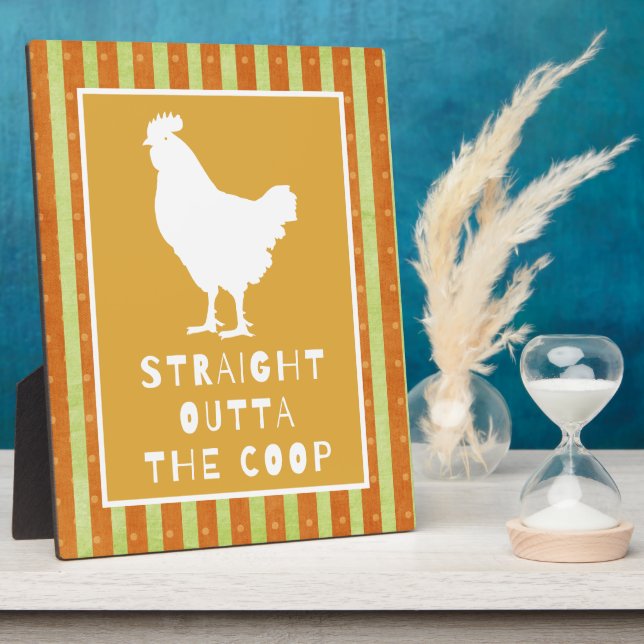 Funny Chicken Word Art Tabletop Plaque (Side)
