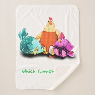 Funny Chickens Baby Sherpa Blanket