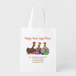 Funny chickens cartoon eggs for sale grocery bag