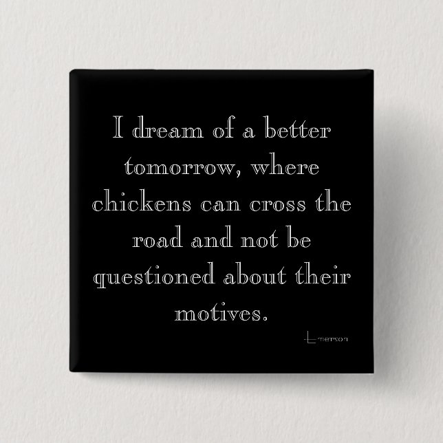 Funny Chickens Crossing Magnet Button (Front)