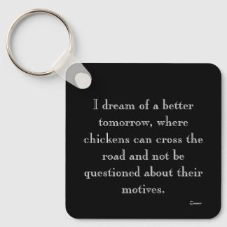 Funny Chickens Crossing Motive Magnet Keychain