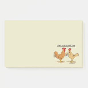 Funny Chickens Easter Egg Hunt Cartoon Post-it Notes