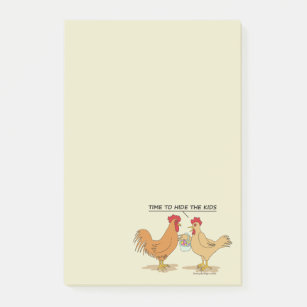 Funny Chickens Easter Egg Hunt Cartoon Post-it Notes