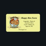 Funny Chickens Egg Label<br><div class="desc">Label your home-grown henberries with this comical chicken label! Features an illustration of two hens, one wearing a catcher's mitt in preparation to catch the egg about to be laid by the other. Customize with your own text using the template, or click "Customize it" to modify the design further. Great...</div>