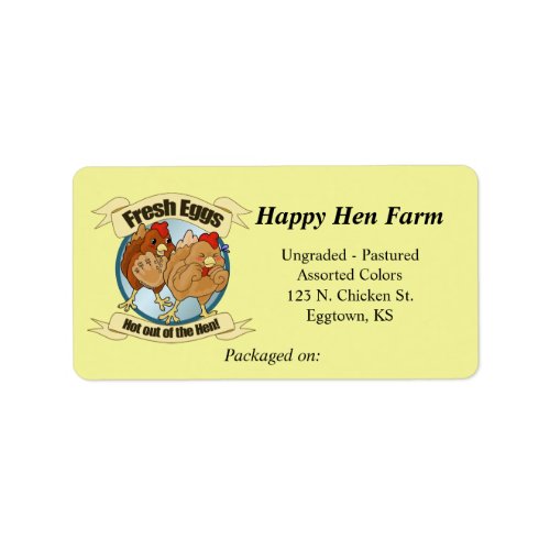 Funny Chickens Egg Label