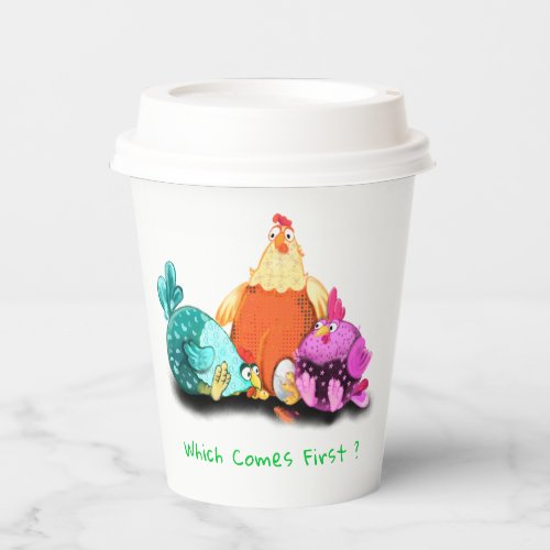 Funny Chickens Paper Cups _ Custom Text