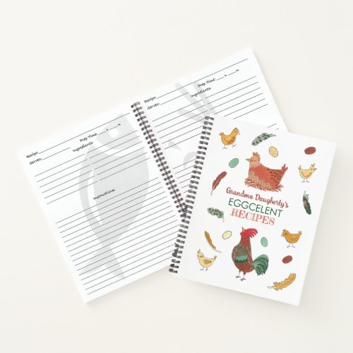 Funny Chickens Personalized Recipe Book