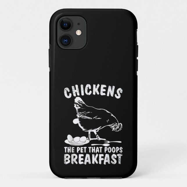 Funny Chickens Pet Poop Breakfast Backyard Farmer Case-Mate iPhone Case (Back)