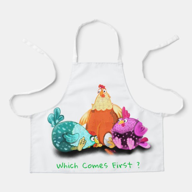 Funny Chickens Waiting Egg To Hatch - Custom Text  Apron (Front)