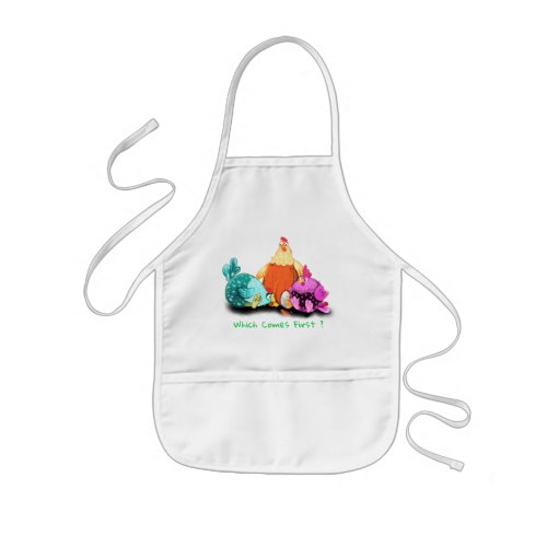Funny Chickens Waiting Egg To Hatch _ Custom Text  Kids Apron