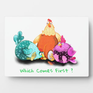 Funny Chickens Waiting Egg To Hatch - Custom Text Plaque