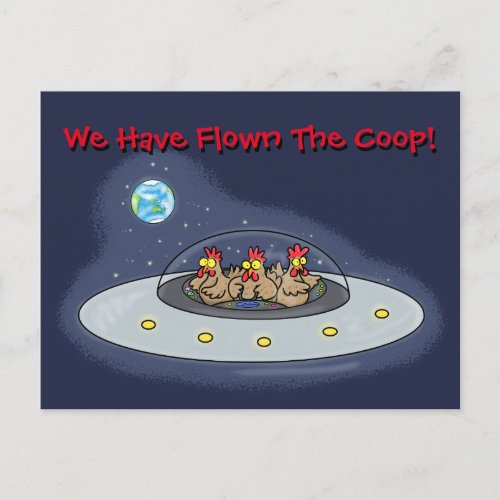 Funny chickens we have moved address change postcard