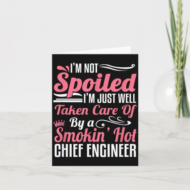 Funny Chief Engineer Wife Girlfriend Maritime Vale Card (Front)