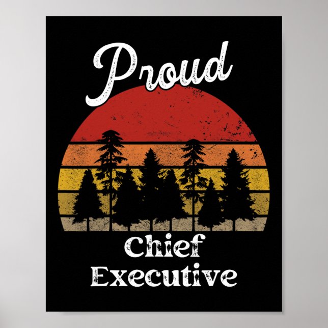 Funny Chief Executive Shirts Job Title Professions Poster (Front)