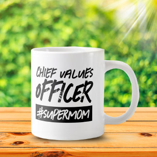 Funny Chief Values Officer Hashtag #Supermom Jumbo Coffee Mug