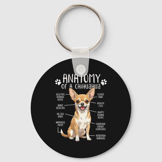 Funny Chihuahua Anatomy Of A Chihuahua Dog Owner P Keychain (Front)