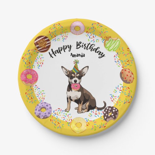 Funny Chihuahua Birthday Party Paper Plate