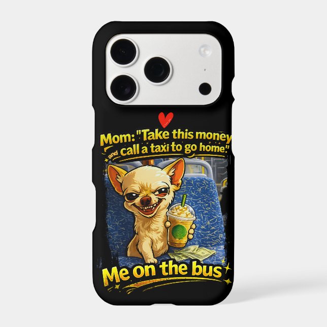 Funny Chihuahua Bus Meme Teen Gift Case-Mate iPhone Case (Back)