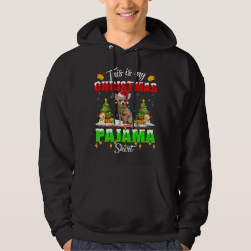 Funny Chihuahua Christmas Pajama Santa Hat Xmas Hoodie