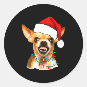 Funny Chihuahua Christmas Shirt For Dog Lovers Wom Classic Round Sticker