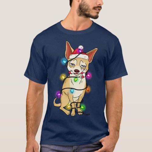 Funny Chihuahua Dog Christmas Lights T_Shirt