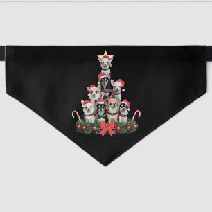 Funny Chihuahua Dog Christmas Tree Xmas Pet Bandana Collar