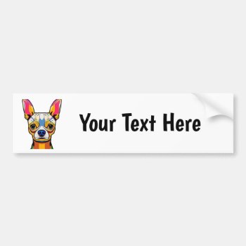 Funny Chihuahua Dog Cubism Style Art Bumper Sticker by Petspower at Zazzle